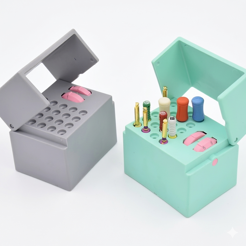 endo files disinfection box with memory measuring counter