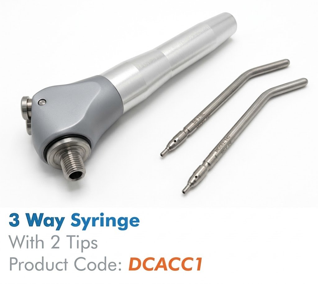Standard 3-Ways Syringe With Two Autoclavable Tips