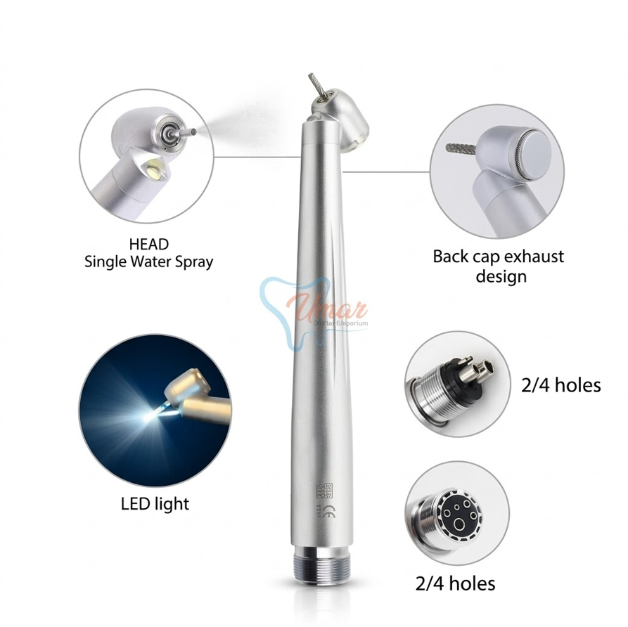 45 Degree LED Royva Titanium Turbine Dental Handpiece