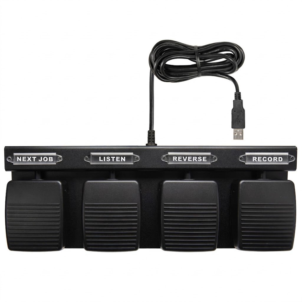 ECS Pathology Dictation Foot Pedal – Handsfree – 4 Button