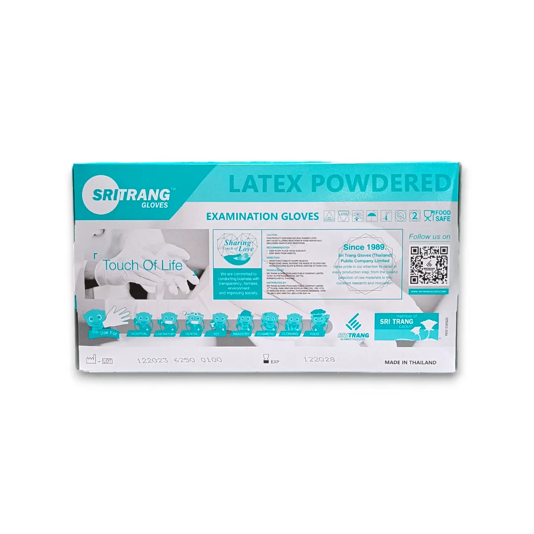 SRITRANG Latex Powdered Examination Gloves --M size