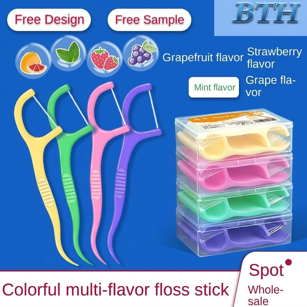 Dental Floss Pick Colorful Fruit Flavor